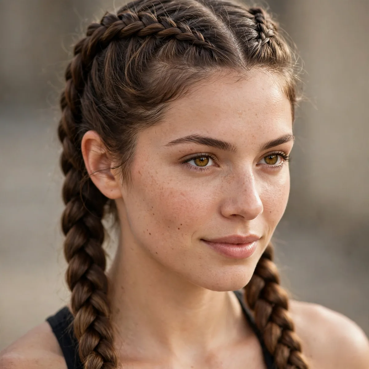 Double French braids for workouts