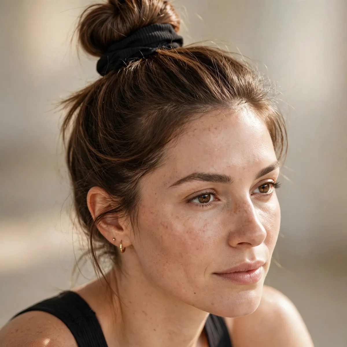 Secure top knot for gym