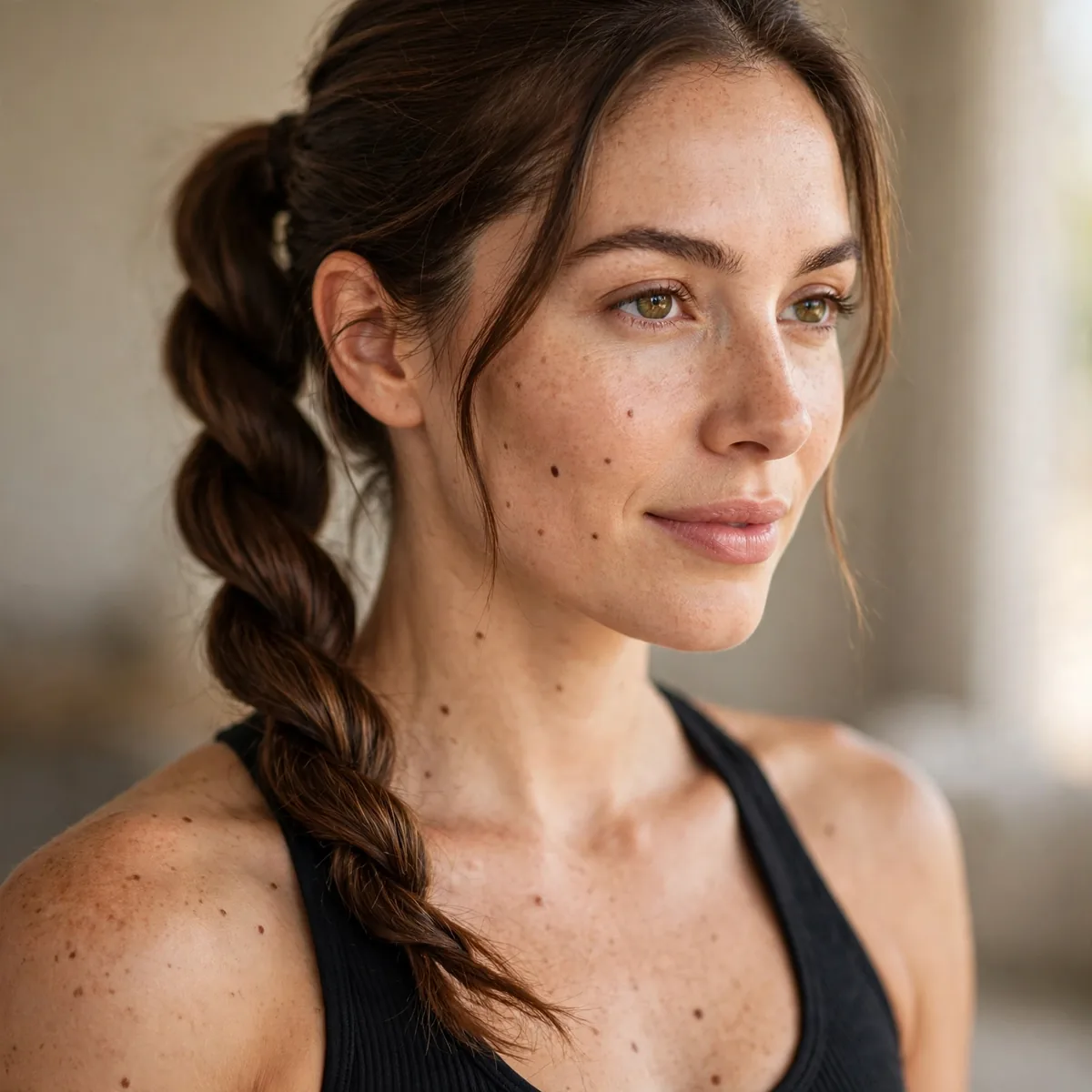 Rope-twist ponytail for workouts