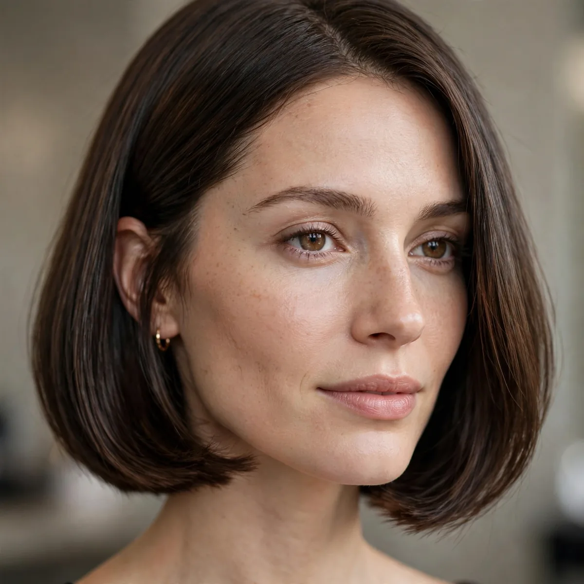 Italian bob haircut with thick ends for thin hair
