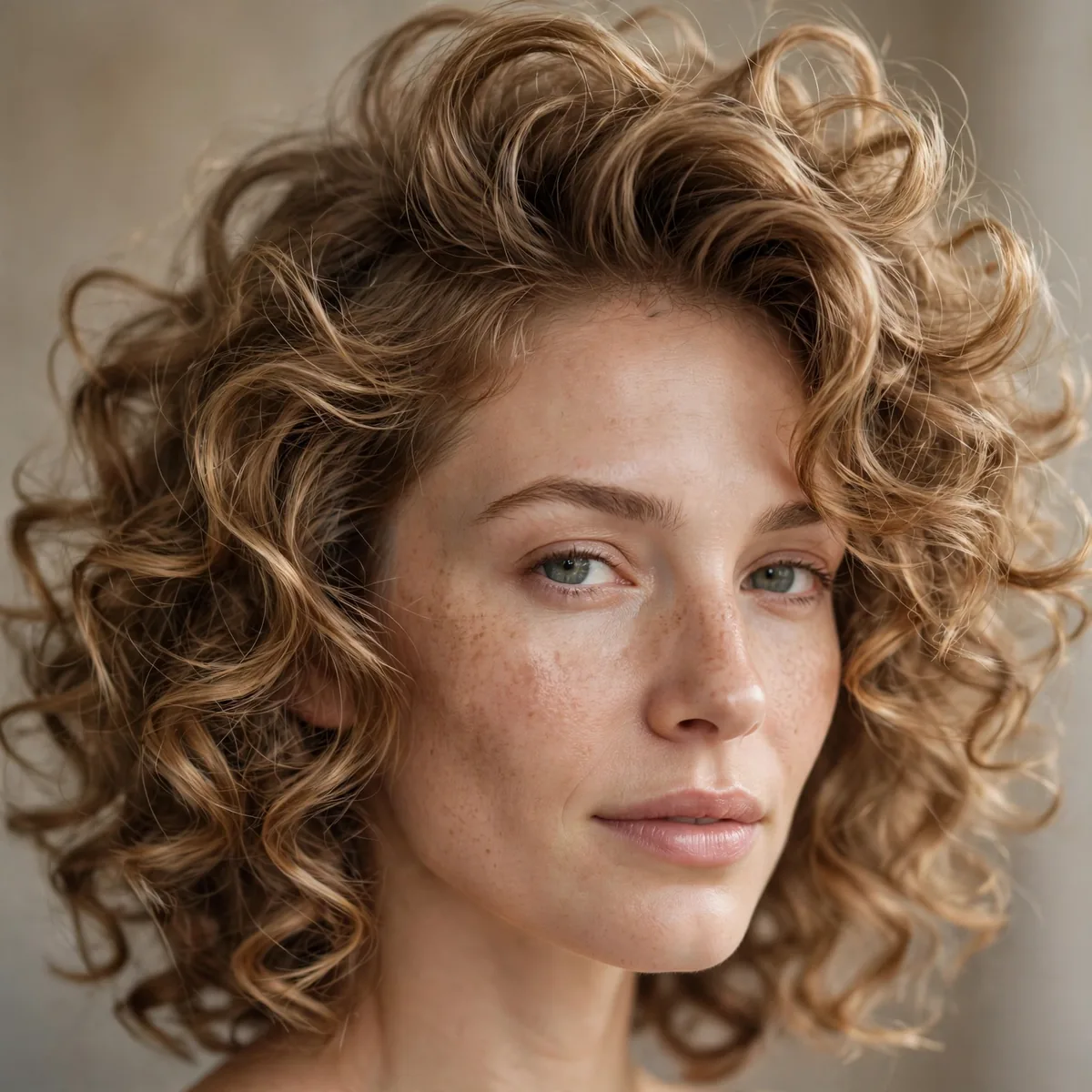 Soft defined curls with lifted roots adding volume to fine hair