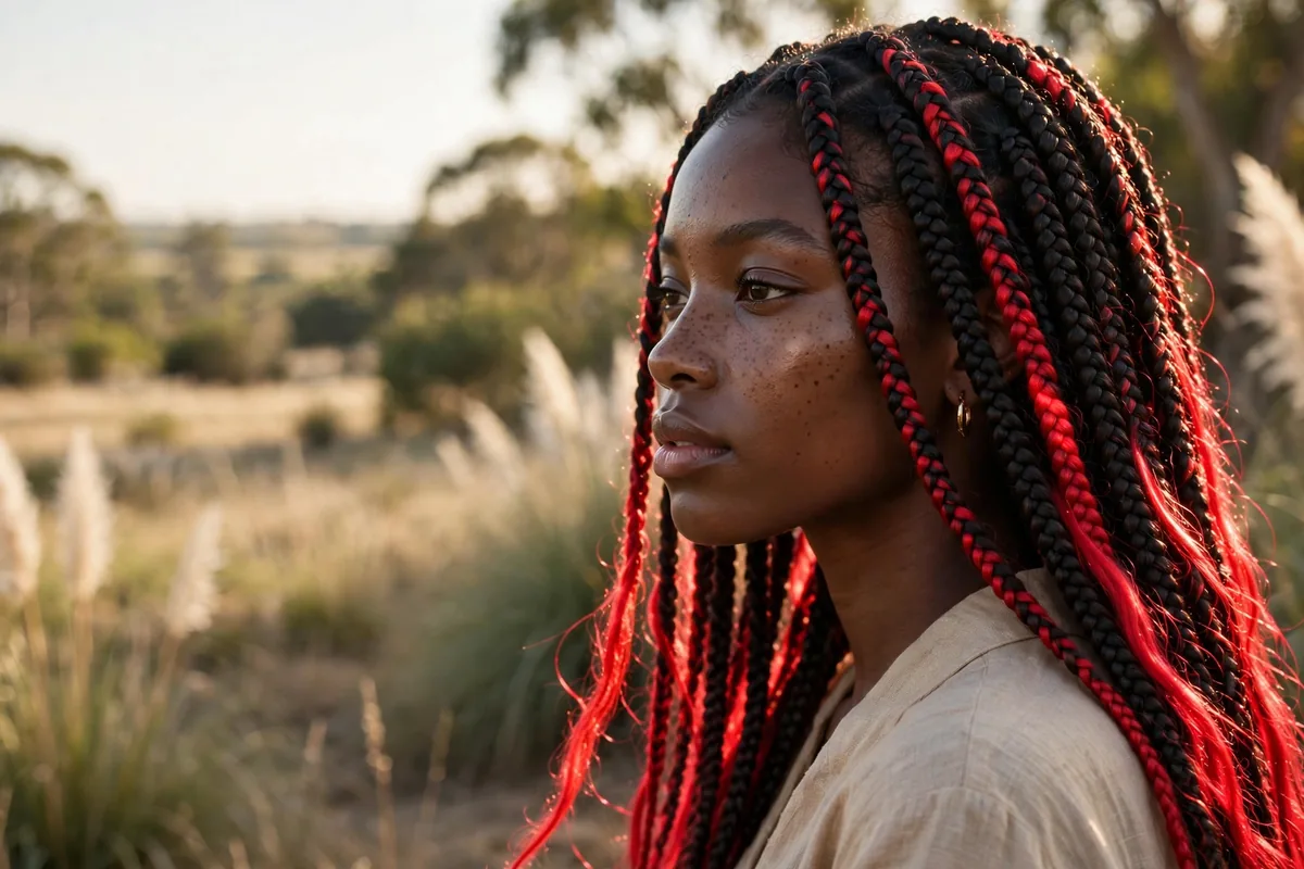 20 Hairstyles With Red Highlights for Black Girls That Bring the Fire