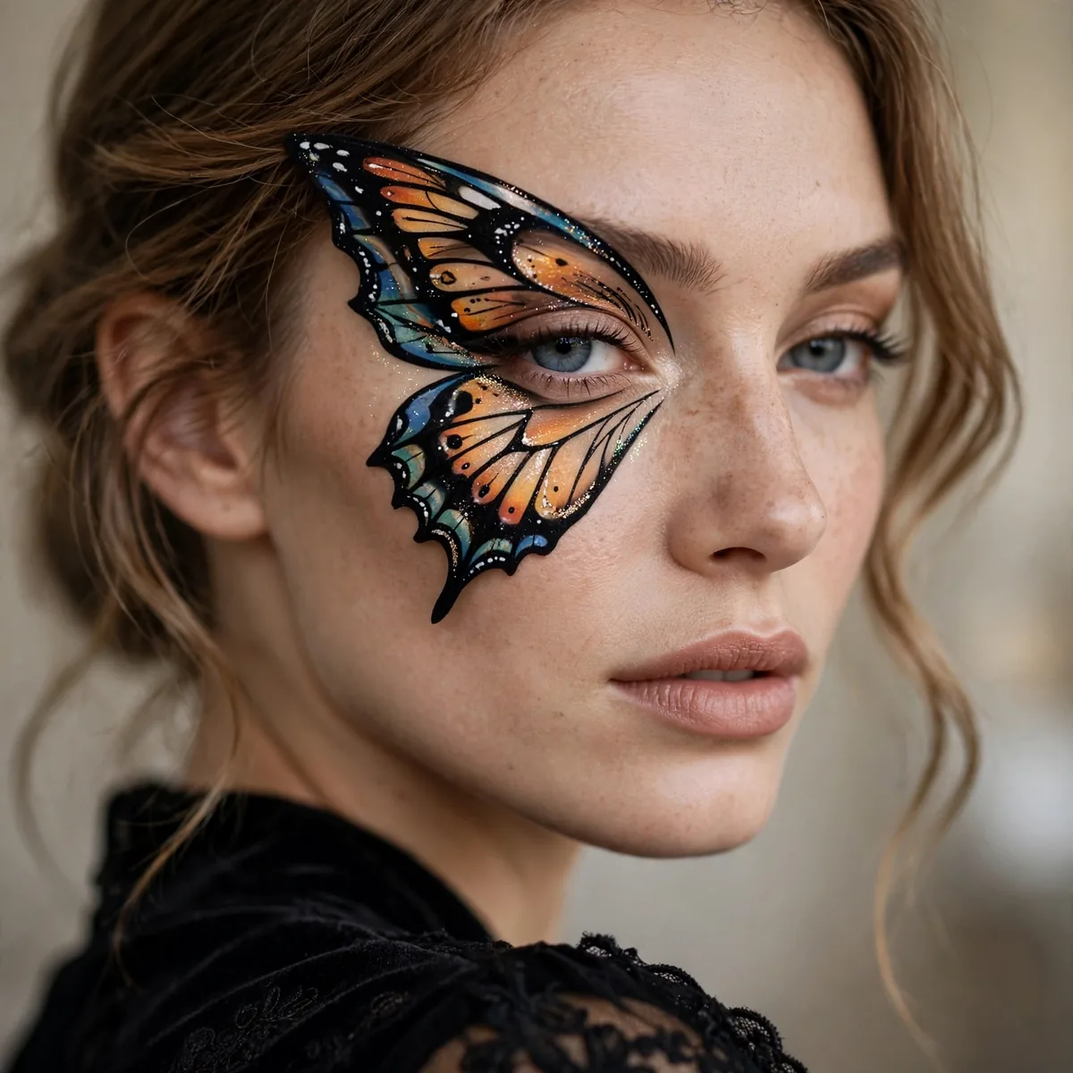 Butterfly wing eye makeup Halloween