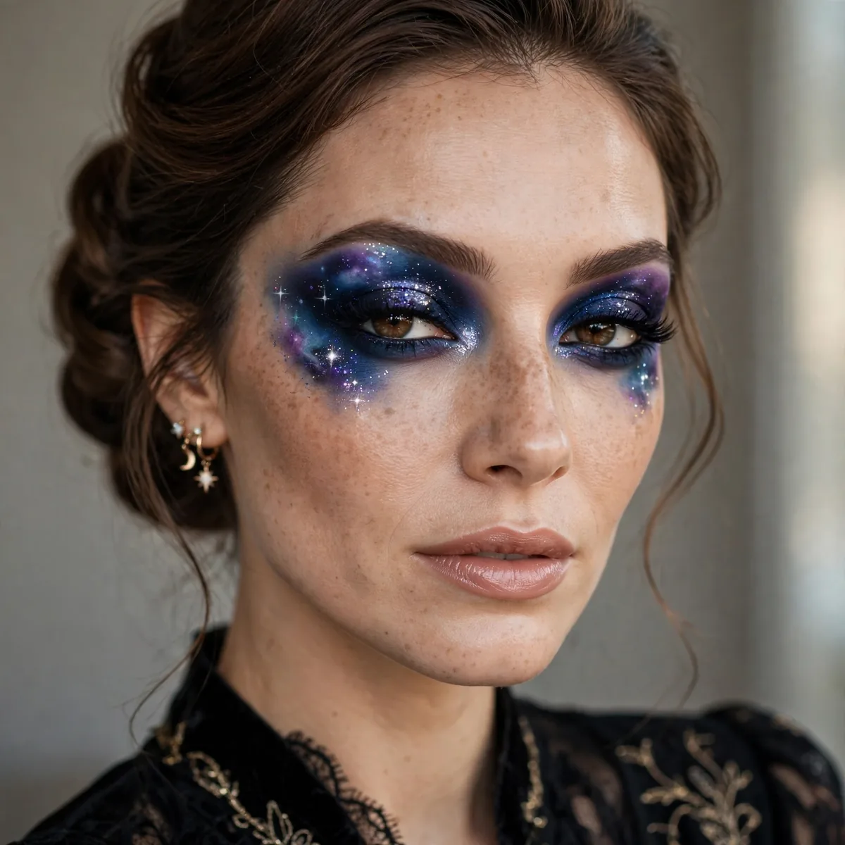 Galaxy eyeshadow Halloween makeup