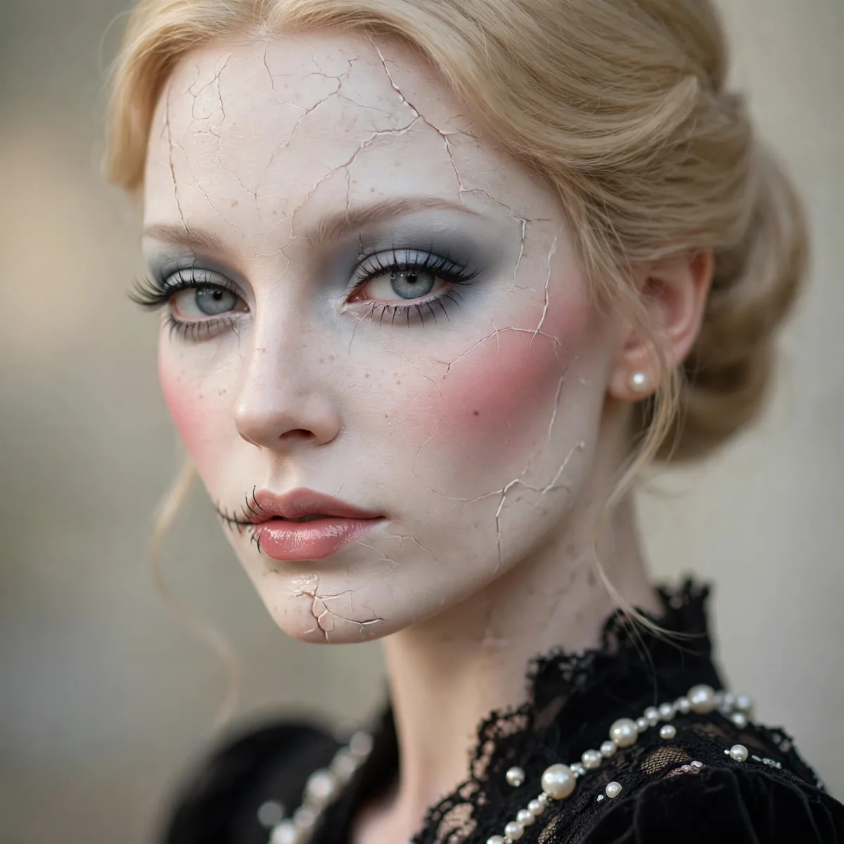 Porcelain doll Halloween makeup