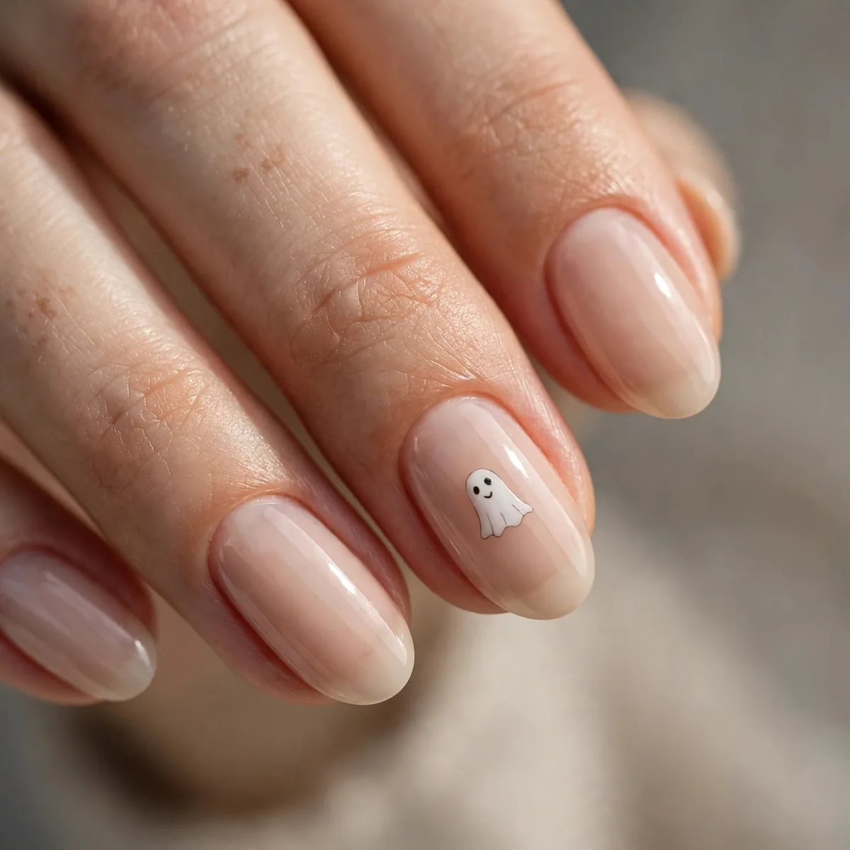Minimal ghost nail art halloween