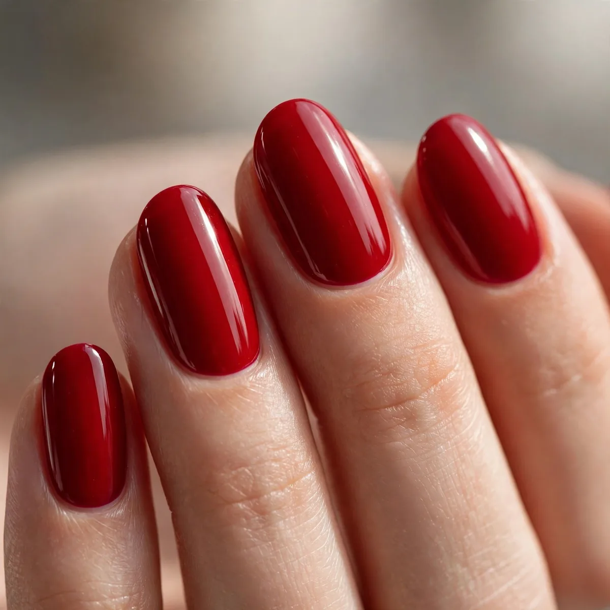 Blood red glossy halloween nails
