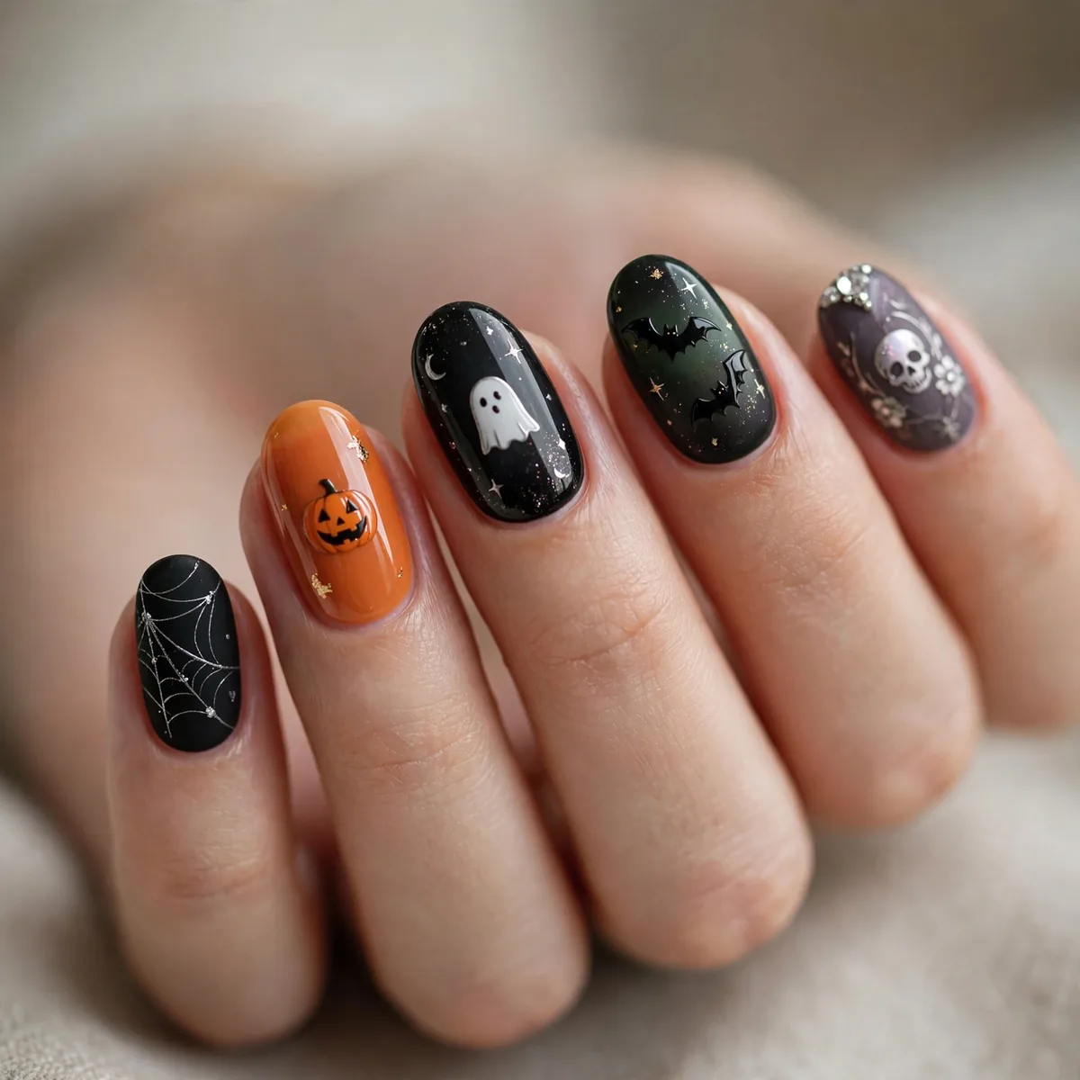 Curated chic halloween nail collection