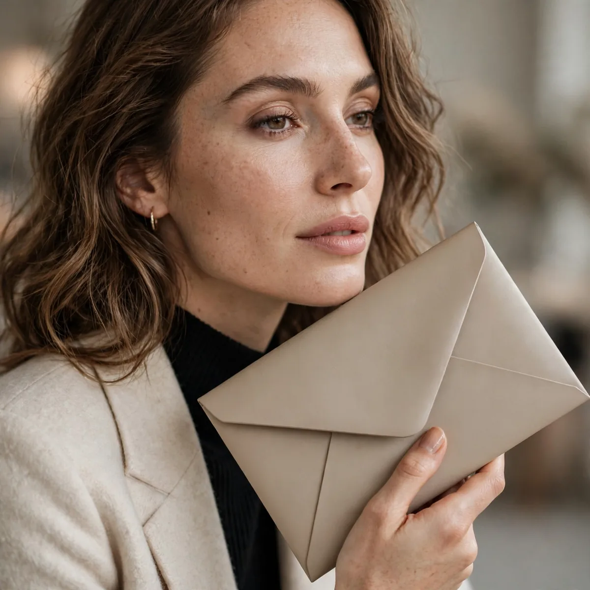 Minimalist envelope clutch