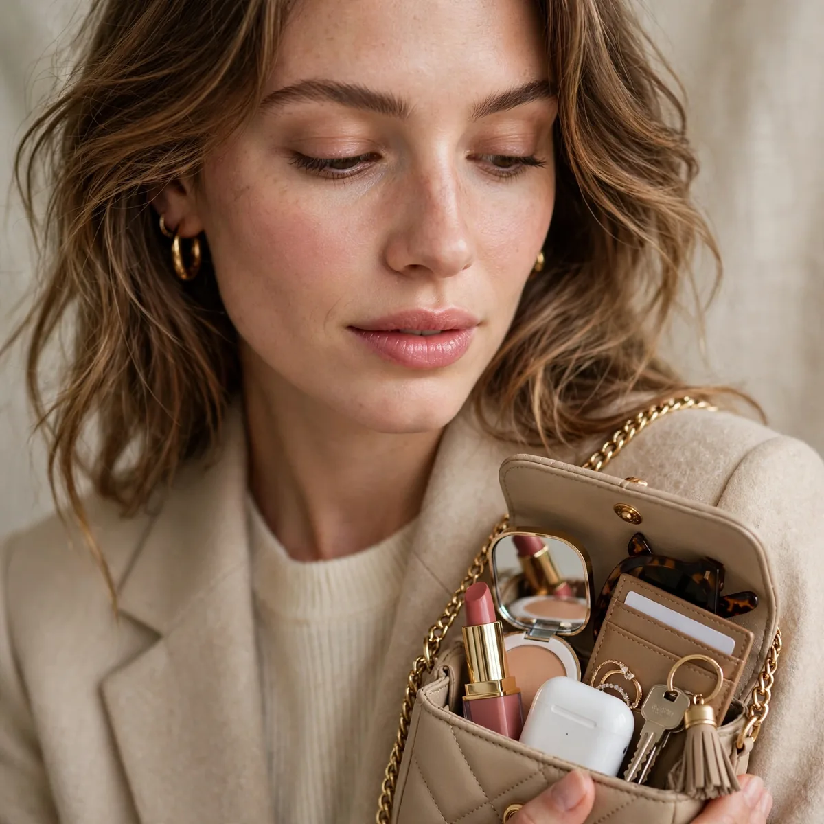Mini handbag with essentials