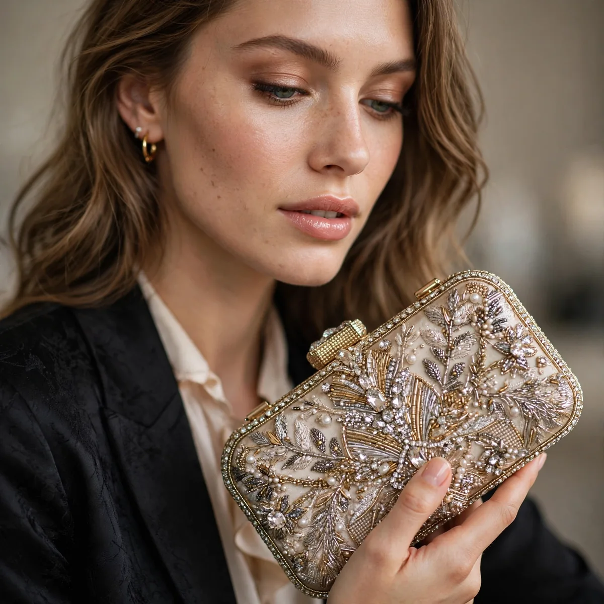 Embellished evening clutch