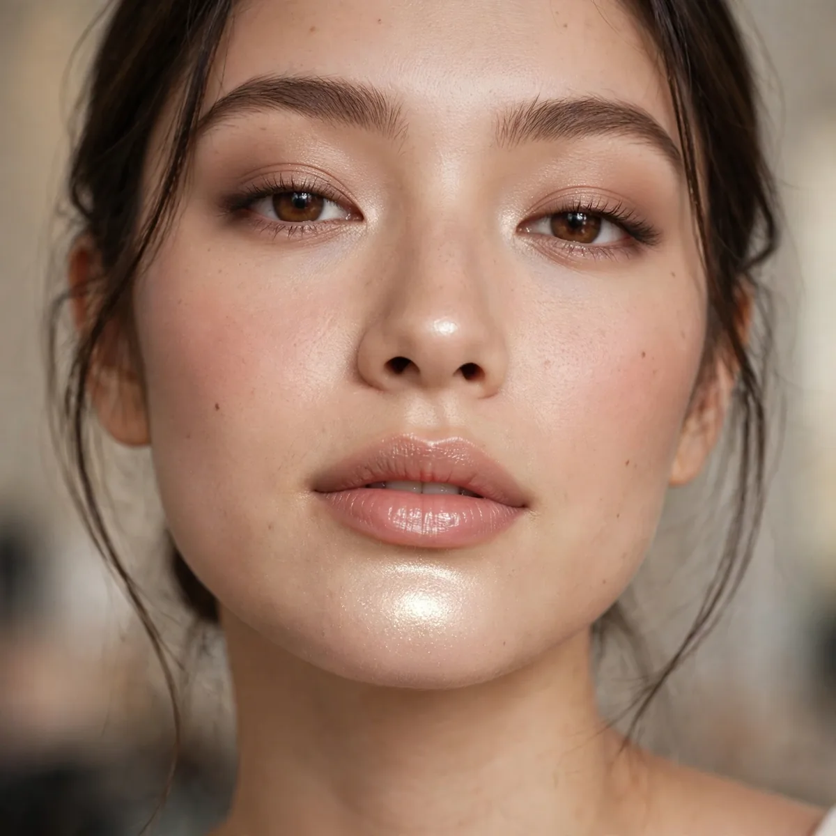 Highlighter center of chin