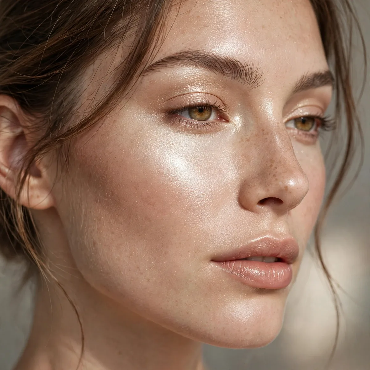 Powder highlighter over cream