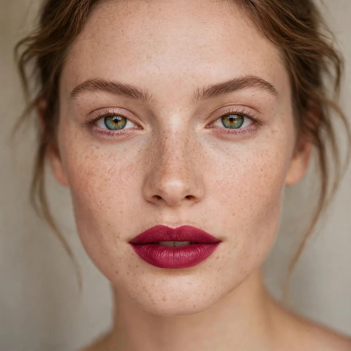 Green eyes with a bronze cut crease eyeshadow look