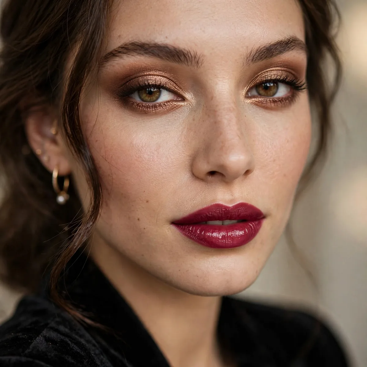 Berry lips with bronze eyes holiday