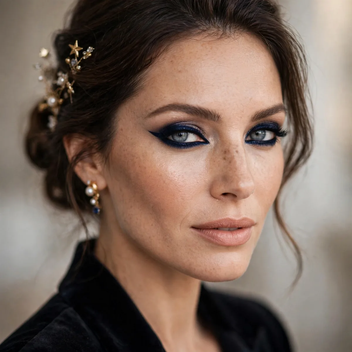 Navy eyeliner holiday look