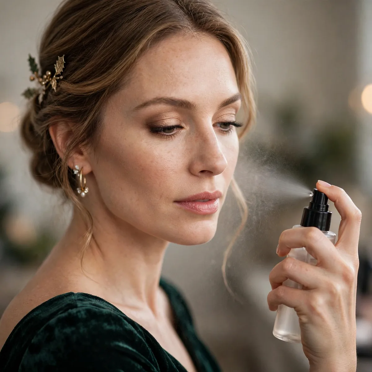 Setting makeup for holiday parties