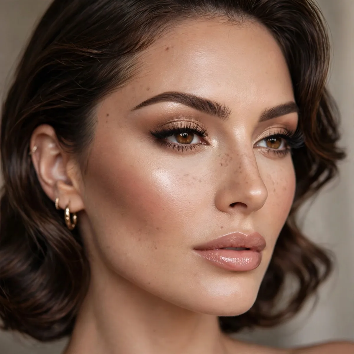 Hollywood glam with sculpted contoured cheekbones