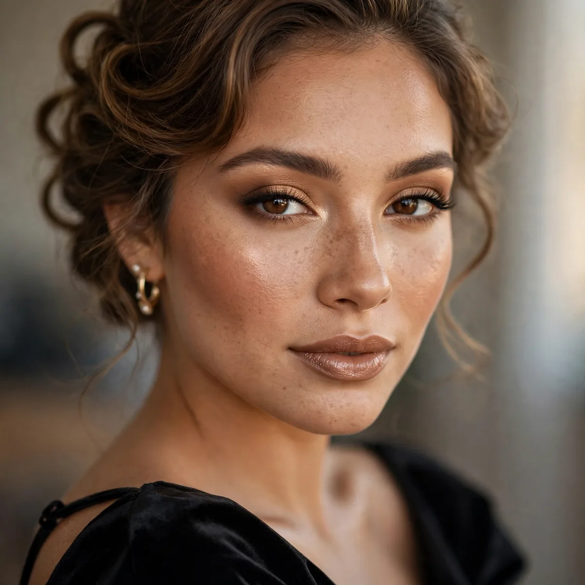Bronzed homecoming makeup look