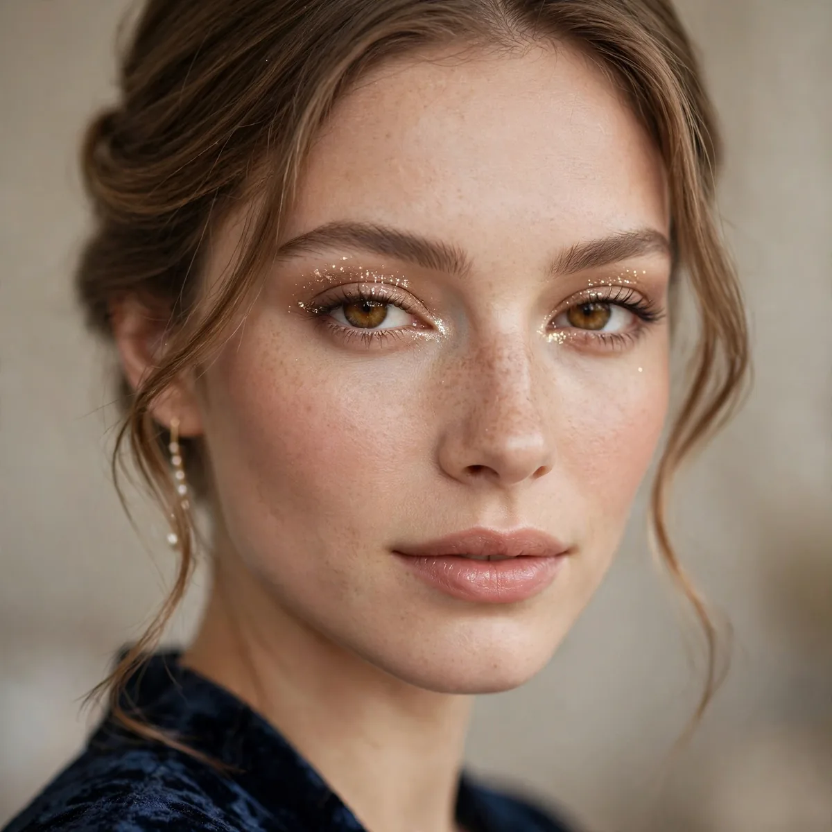 Subtle glitter homecoming makeup