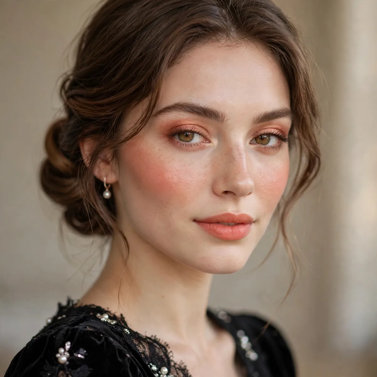 Coral blush homecoming makeup