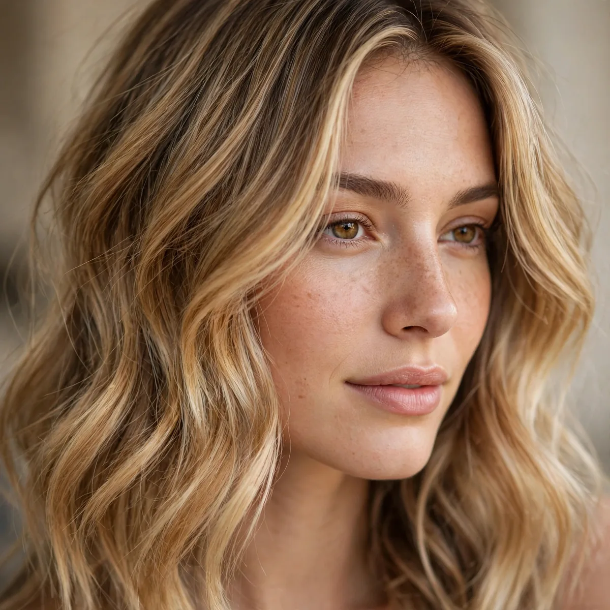 Honey blonde balayage blend