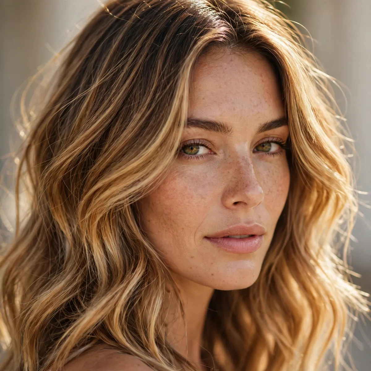 Sun-kissed honey balayage