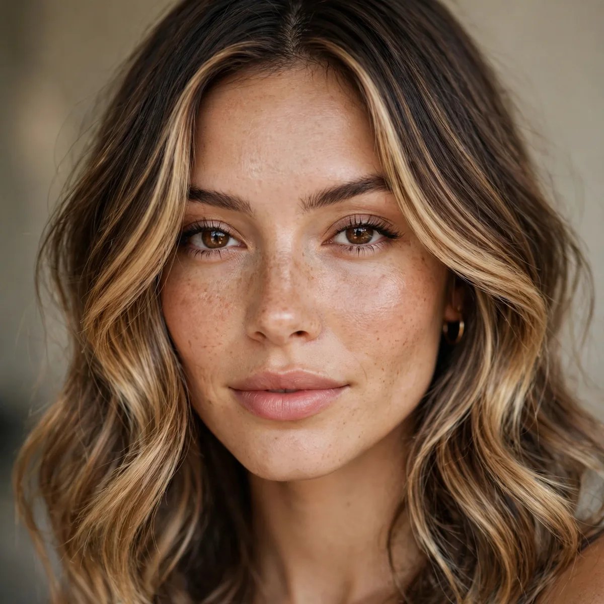 Honey face-framing balayage