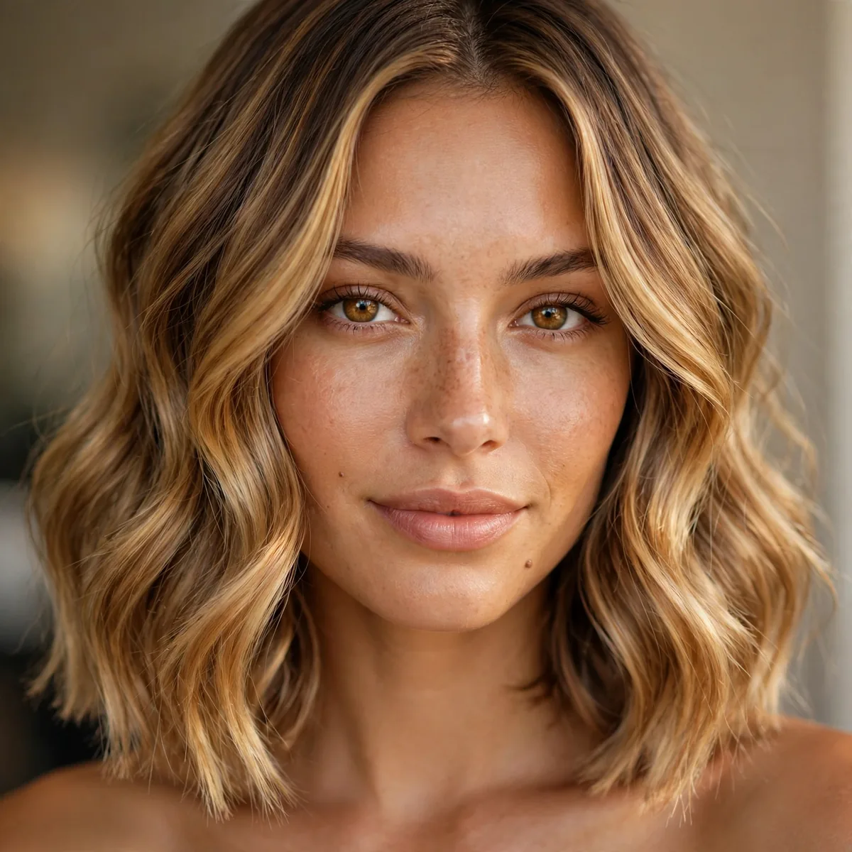 Honey balayage on a lob