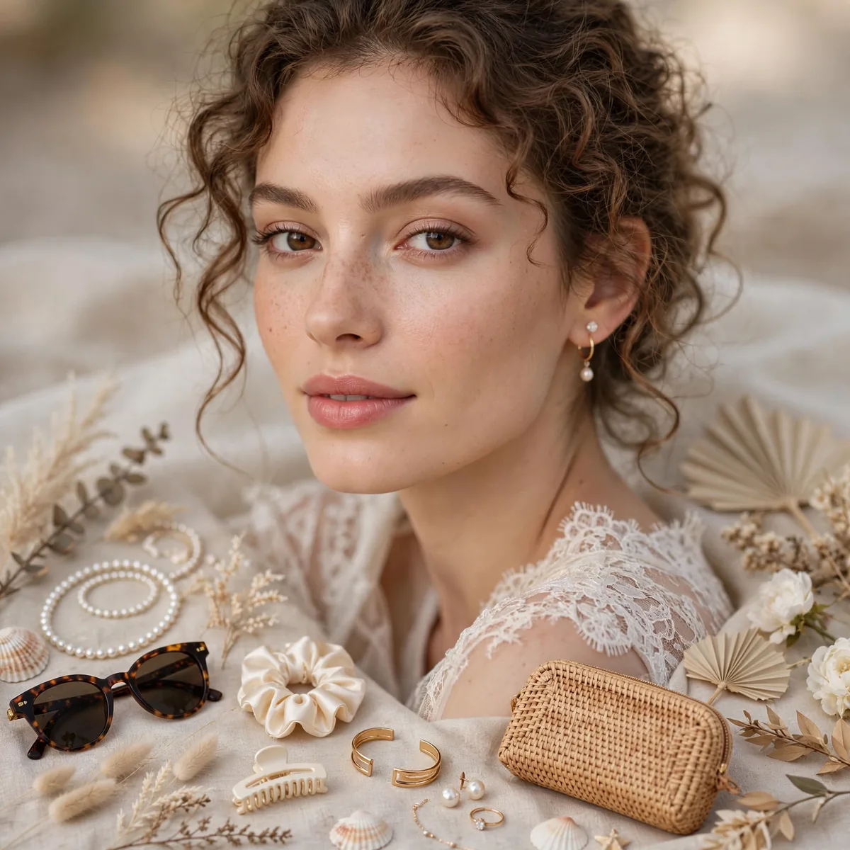 Honeymoon accessories flat lay
