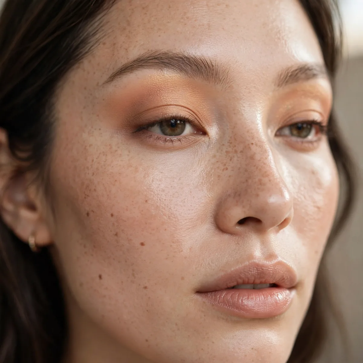 Eyeshadow placed above hooded fold