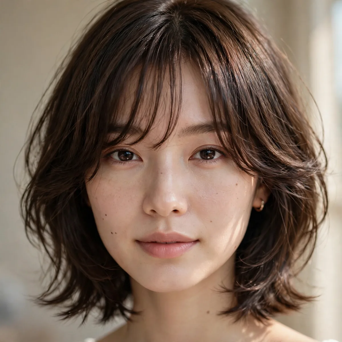 Hush haircut with curtain bangs