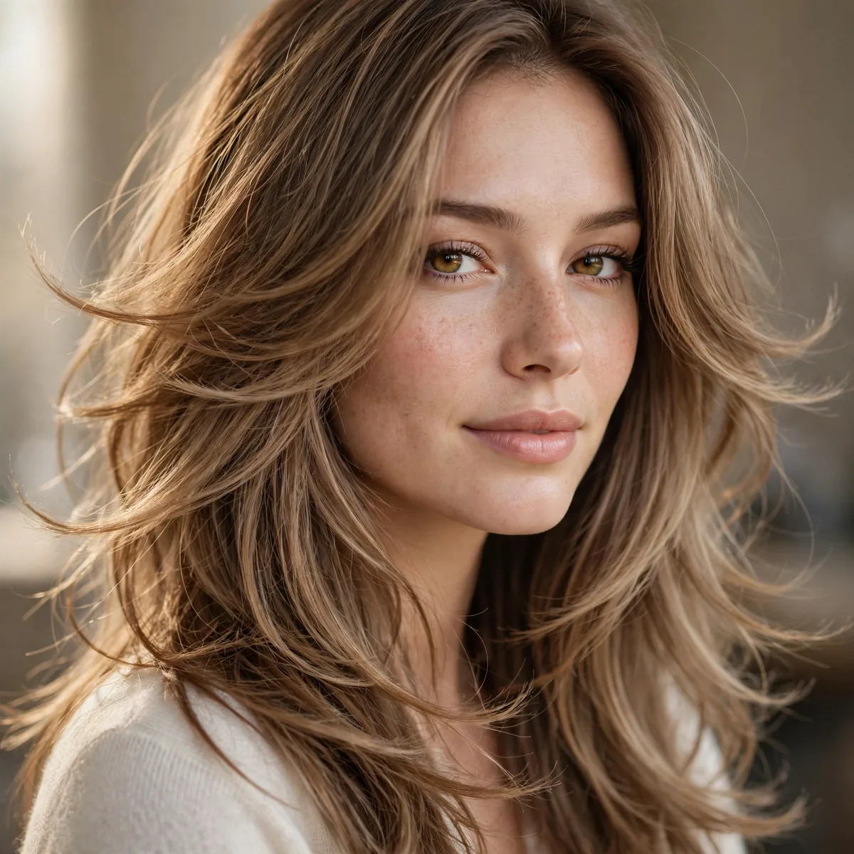 Long hush haircut with flowing airy layers
