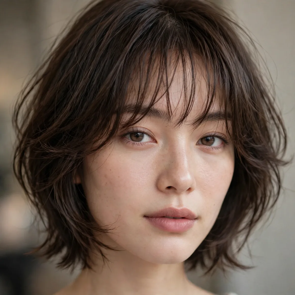Hush haircut with wispy bangs