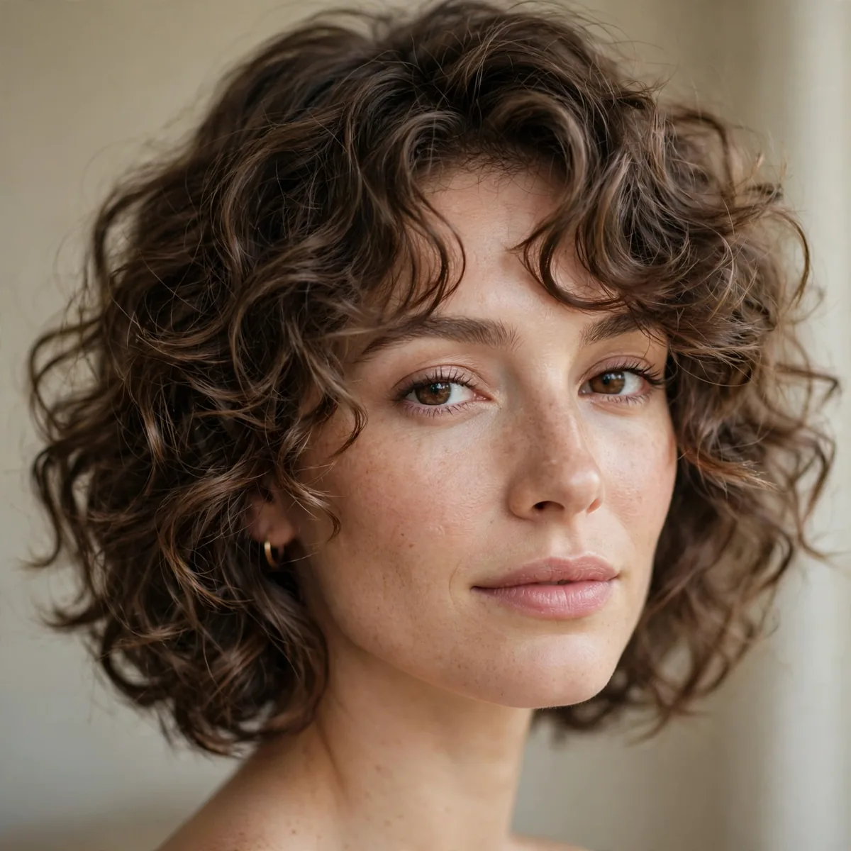 Romantic hush haircut with soft curls