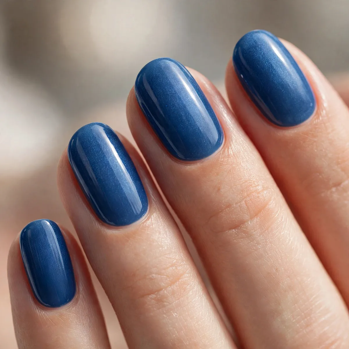Deep frozen blue nail polish