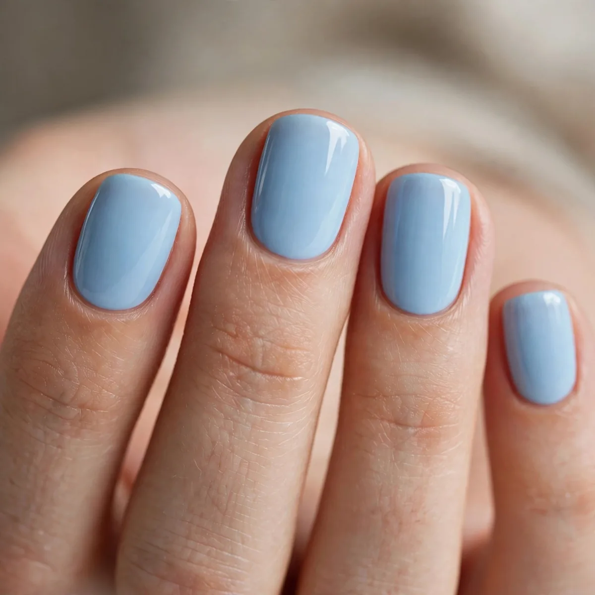 Crisp baby blue nail polish