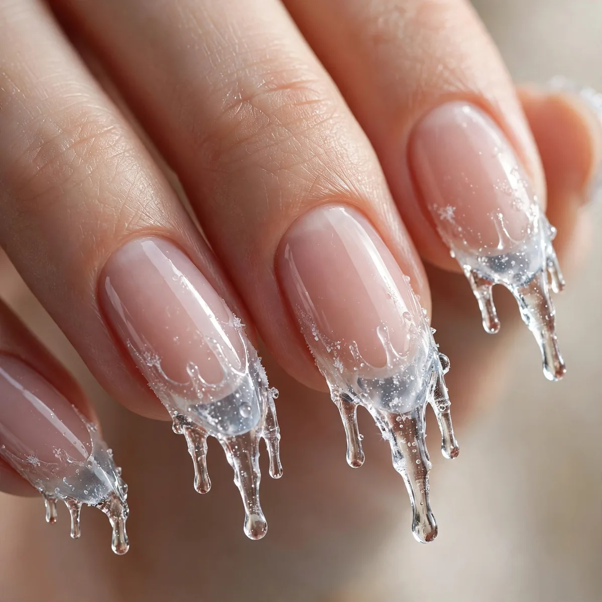 Icicle drip nail art design