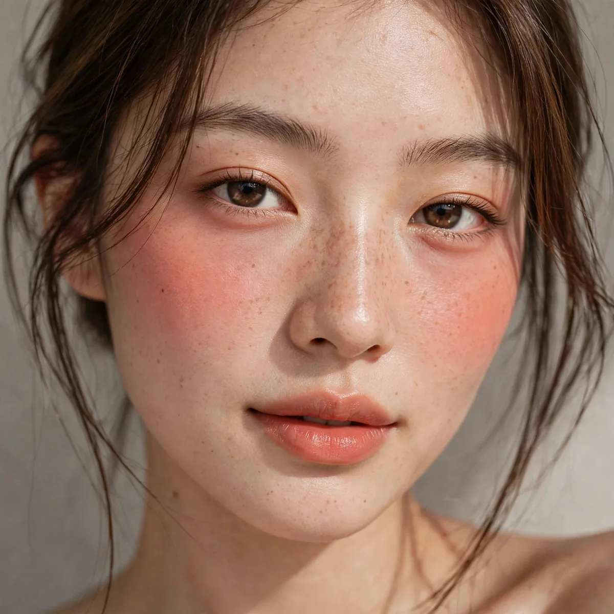 Coral igari blush look