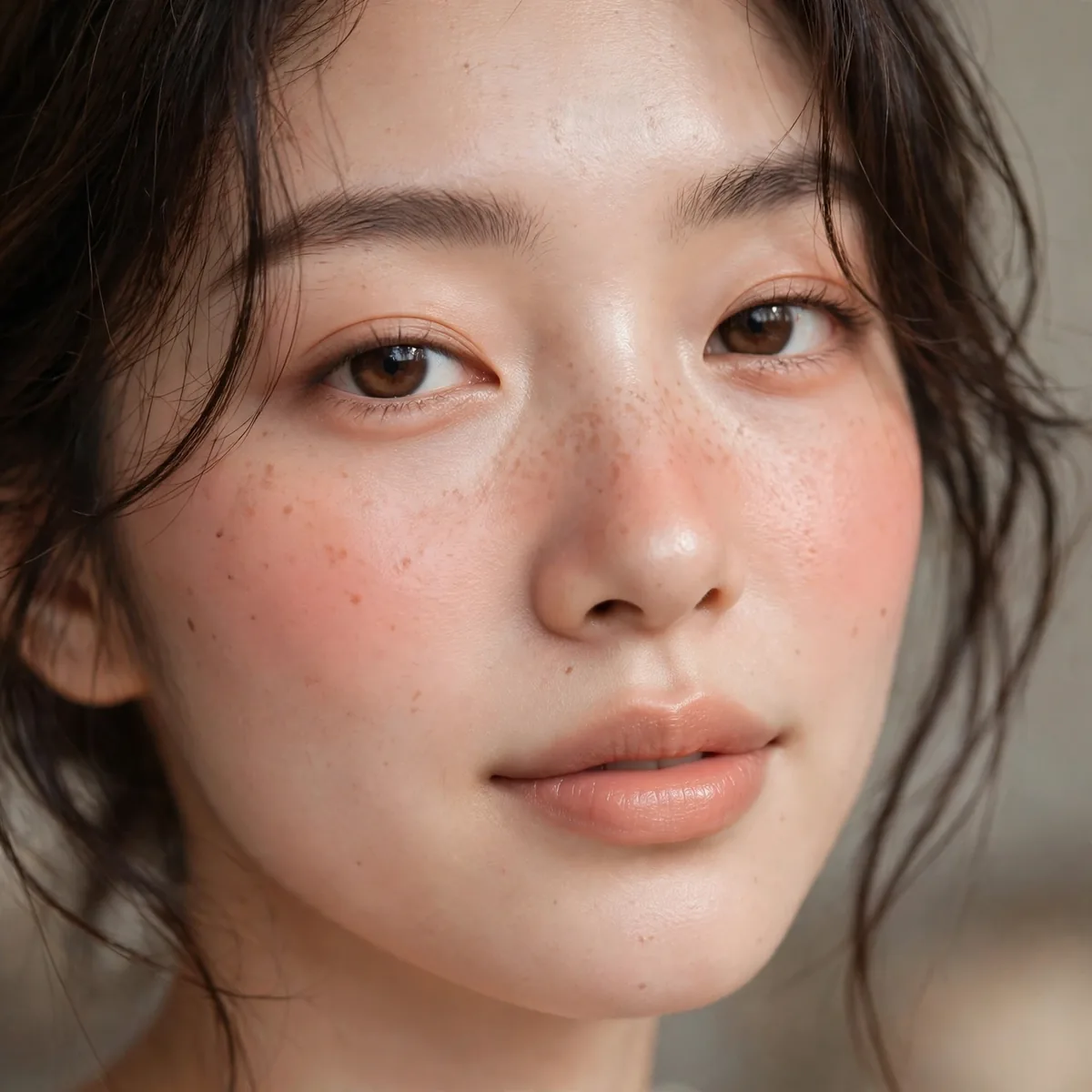 Peach igari blush soft look