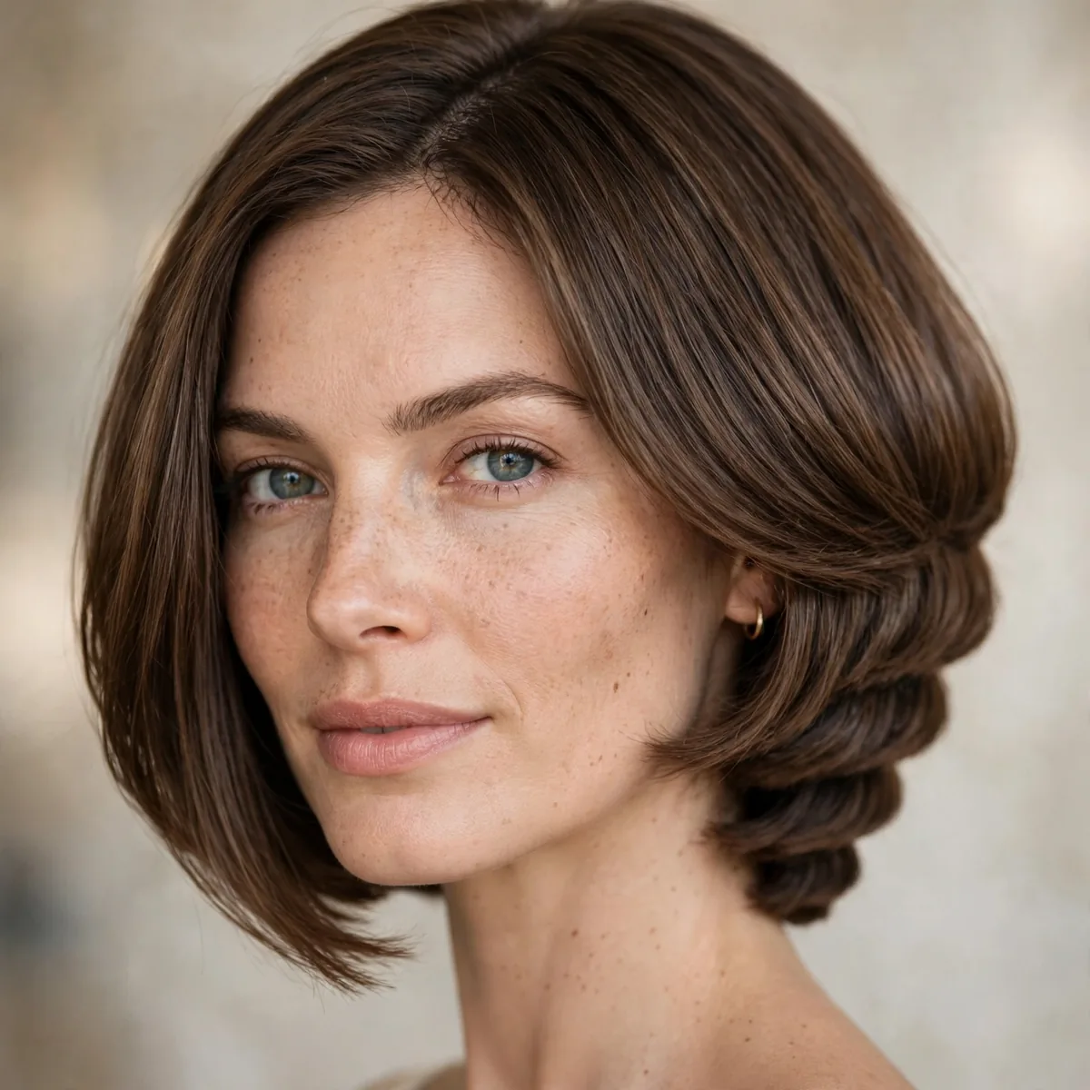 Classic graduated inverted bob with stacked nape