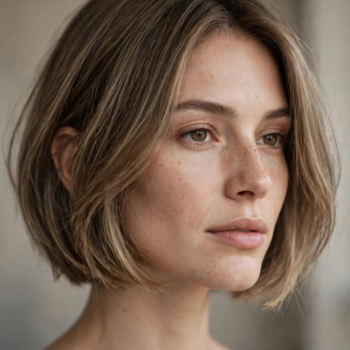Jaw bob with very subtle micro layers for fine hair