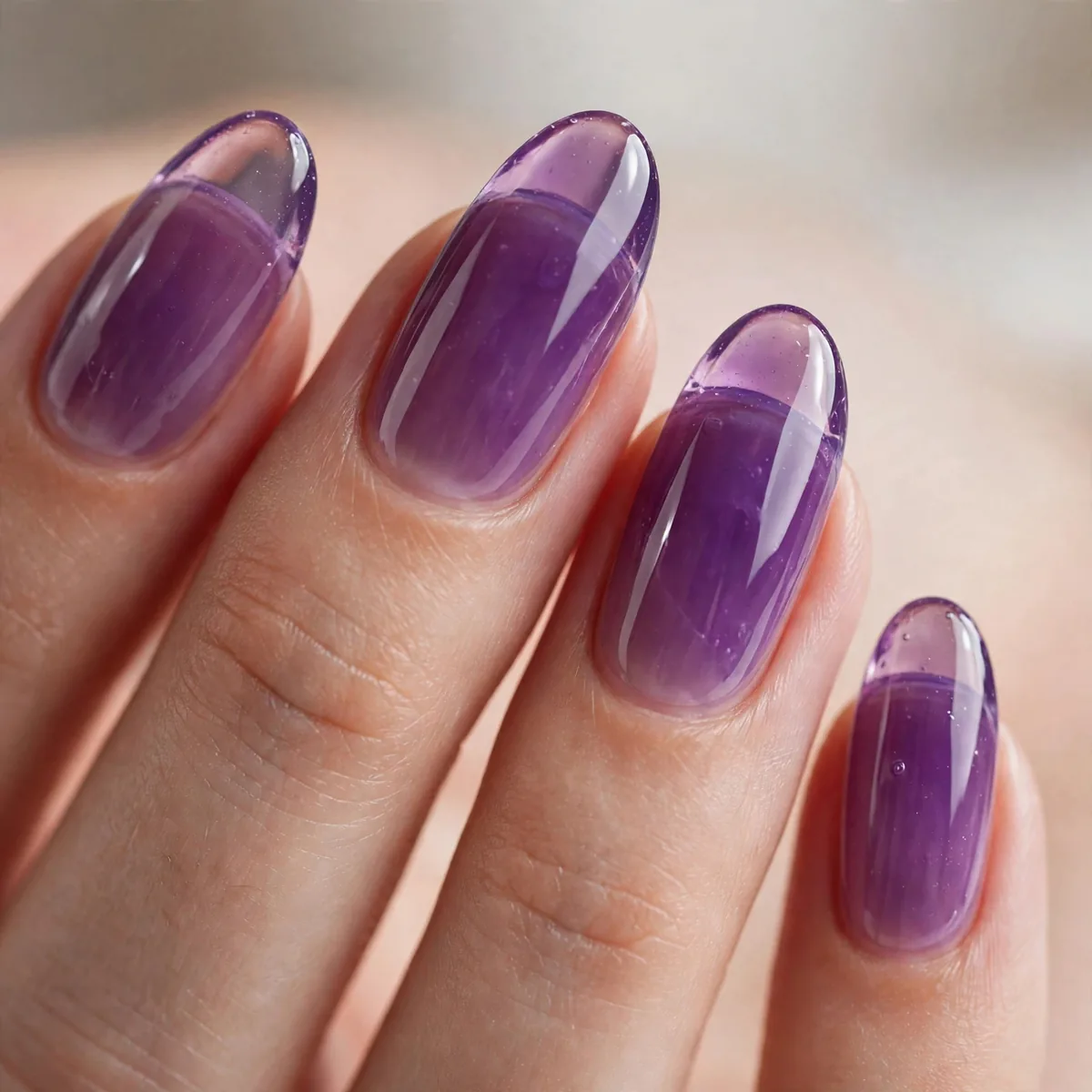 Translucent purple grape jelly nails