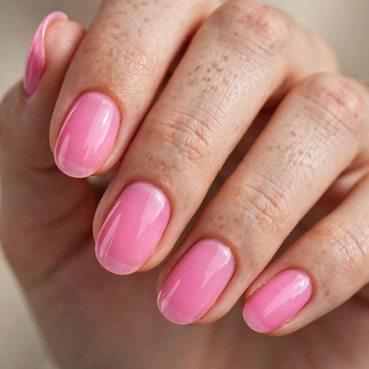 Bubblegum pink jelly nails