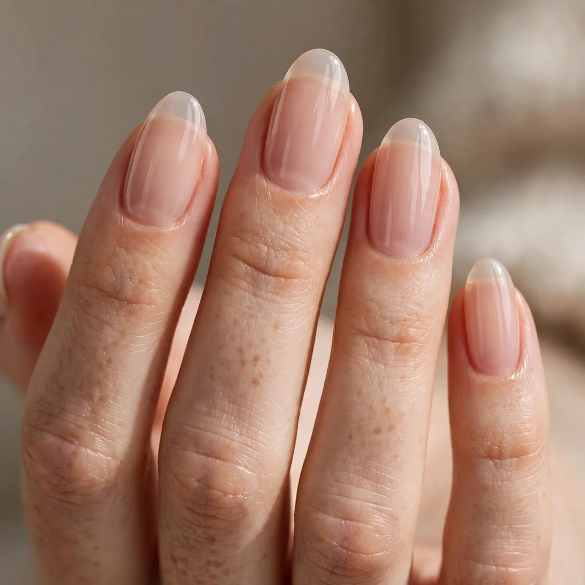 Sheer nude jelly nails