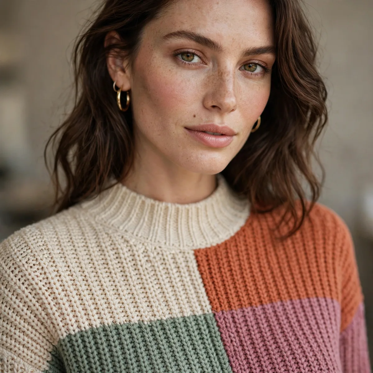 Color block knit dress