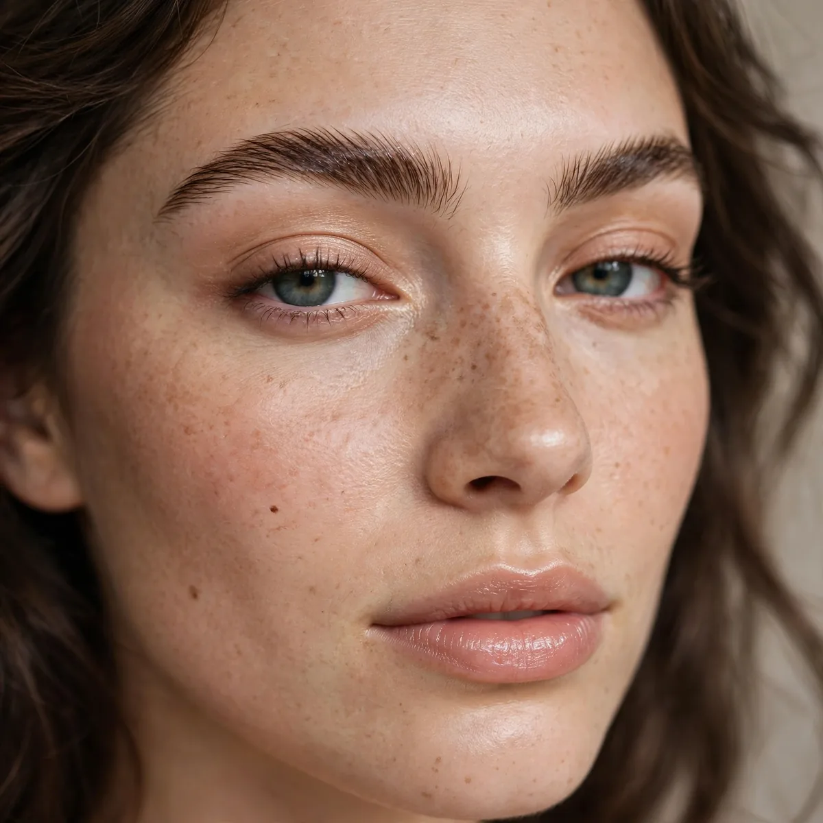 Natural laminated brow look