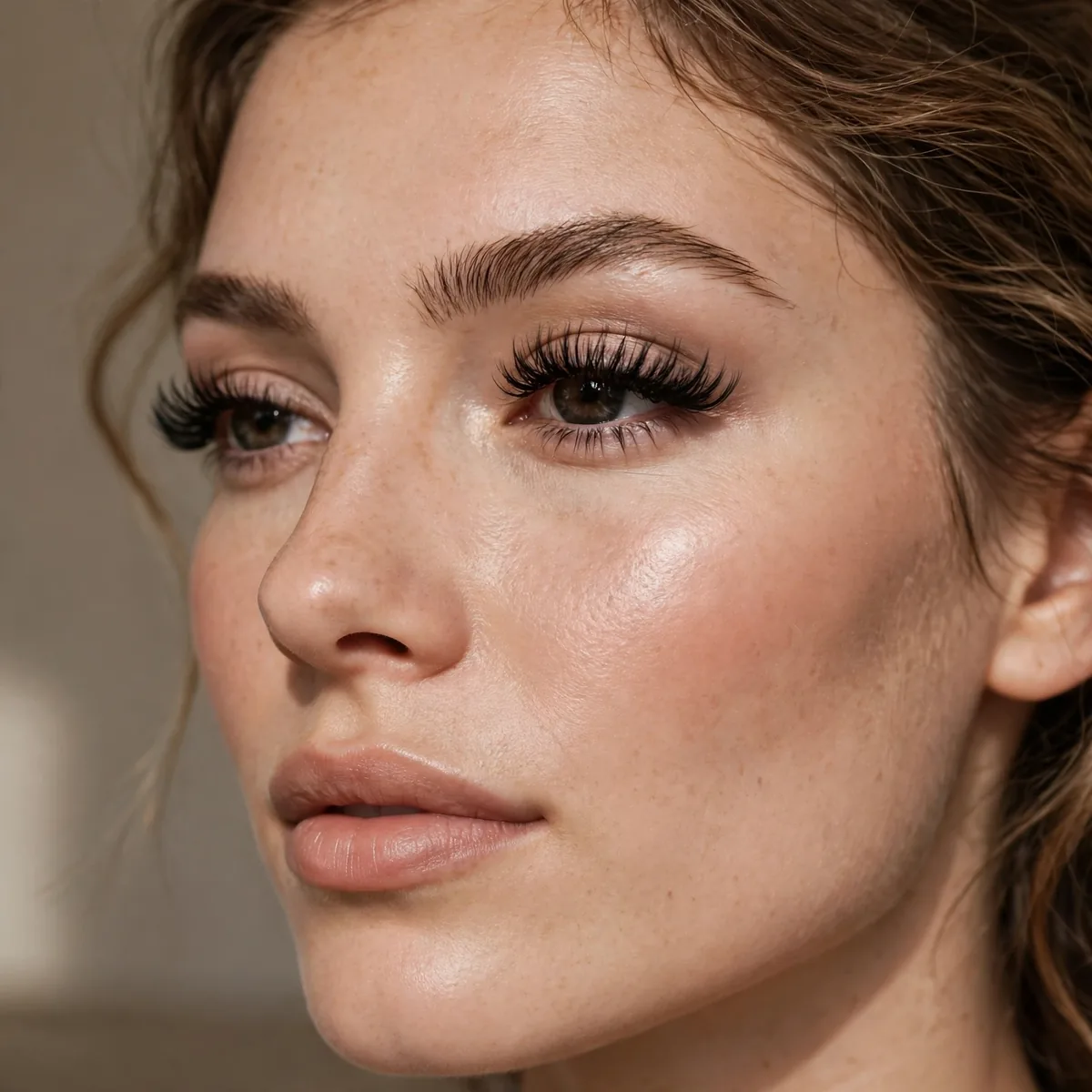 Makeup with lash treatments