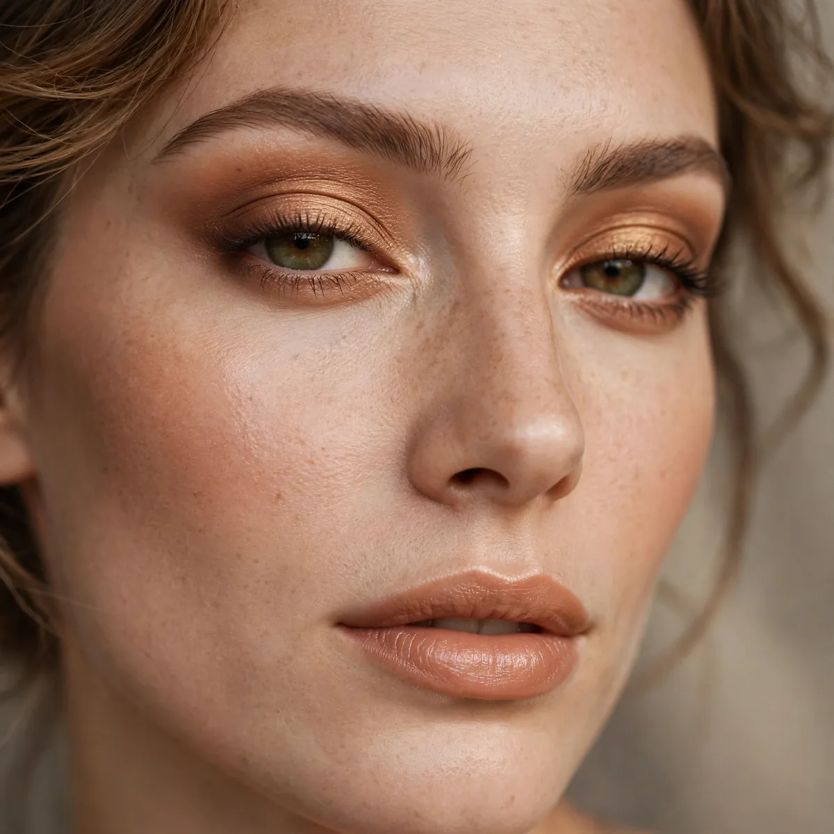 Caramel eyeshadow latte look