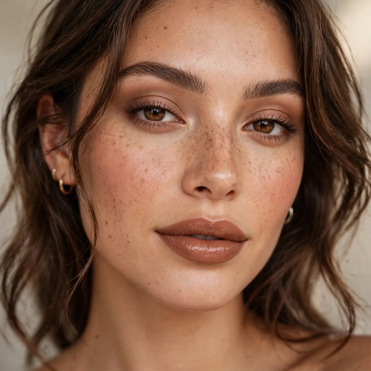 Mocha lipstick latte look